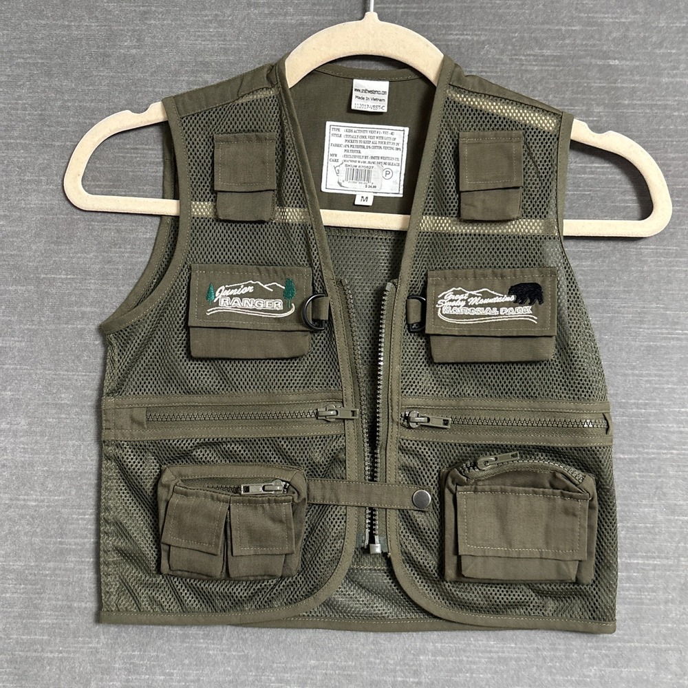 Junior Ranger Smoky Mountains Smith Western Co Activity Vest M Green Cotton